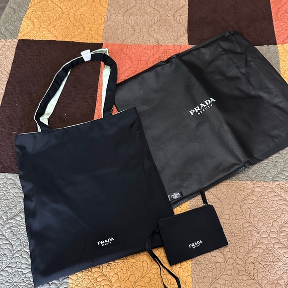NWT Reversible Prada Beauty tote - mint Green one side with dusty and wrist - Picture 1 of 12